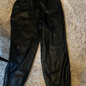 Anthropologie Faux Leather Joggers